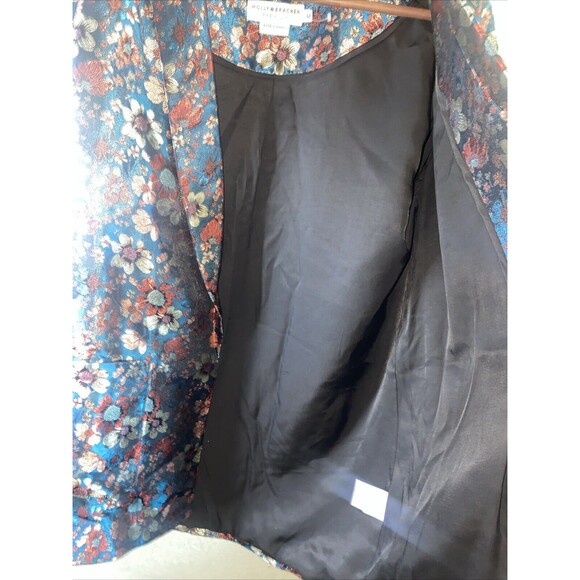 Molly Bracken Premium Floral Metallic Retro Blazer Jacket Medium Women Long City - Picture 8 of 11